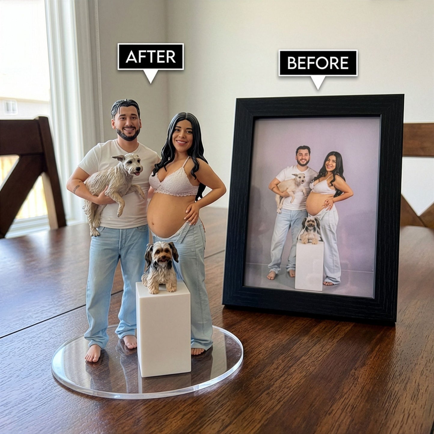 Custom Action Figurine, Pregnant Bobblehead, Custom Pregnant Mom Figurine Gift