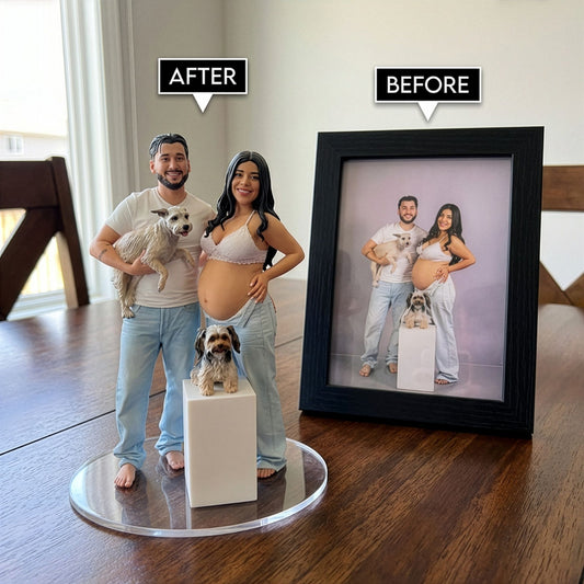 Custom Action Figurine, Pregnant Bobblehead, Custom Pregnant Mom Figurine Gift