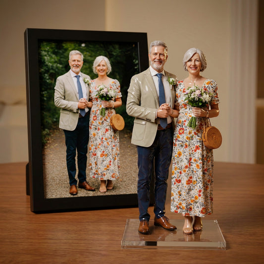 Custom Memorial Figurine From Photo, 3D Portrait Sculpture, Memorial Gift for Family, Husband Wife, pet and Loved Ones, Keepsake Gift