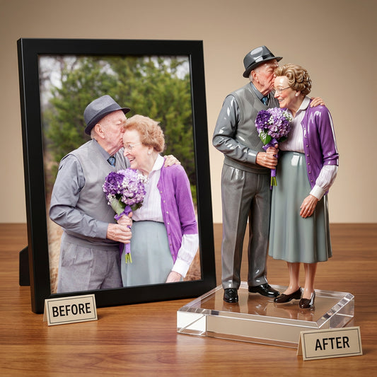 Custom Memorial Figurine From Photo, 3D Printed Sculpture, Memorial Gift for Family Loved Ones, Wife, pet,  Husband Anniversary Keepsake