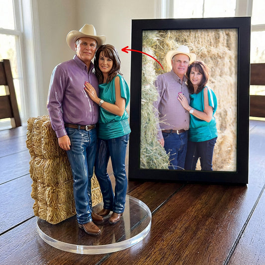 Custom Couple Memorial Figurine From Photo, Personalized 3D Printed Sculpture, Romantic Couple Memorial Gift, Wedding Anniversary Keepsake