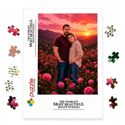 Custom Photo Puzzle from Your Picture, 300-1000 Pieces Personalized Jigsaw Puzzle, Couple Portrait, Family Christmas Gifts