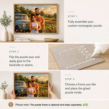 Custom Jigsaw Puzzle from photo | 300-1000 Pieces Personalized Puzzle | Gifts for Mom Dad Kids Her Him Couple | Unique Memory Gift