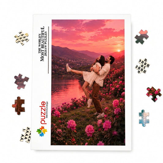 Custom Jigsaw Puzzle 300 - 1000 Pieces, Personalized Picture Puzzle for Couple, Adults, Family Keepsake, Anniversary, Valentine, Mom Dad Gifts