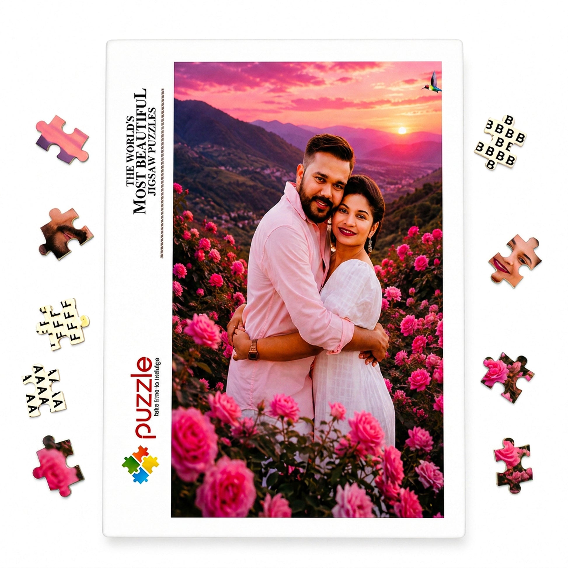 Personalized Wooden Jigsaw Puzzle, Valentines Day Gift, Happy Valentine Gift for Her, Anniversary Couple Gift, Custom Photo Gift for Husband