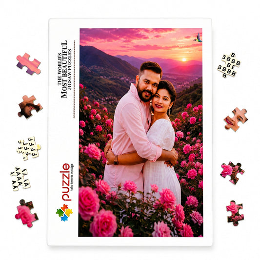 Personalized Wooden Jigsaw Puzzle, Valentines Day Gift, Happy Valentine Gift for Her, Anniversary Couple Gift, Custom Photo Gift for Husband