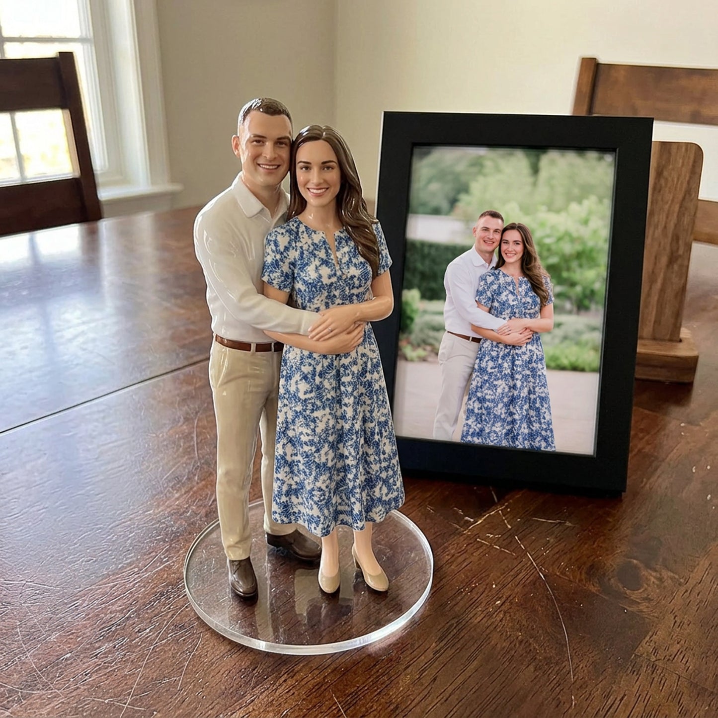 Custom Couple Memorial Figurine From Photo, Personalized 3D Portrait Sculpture, Husband Wife Memorial Gift, Anniversary Wedding Keepsake