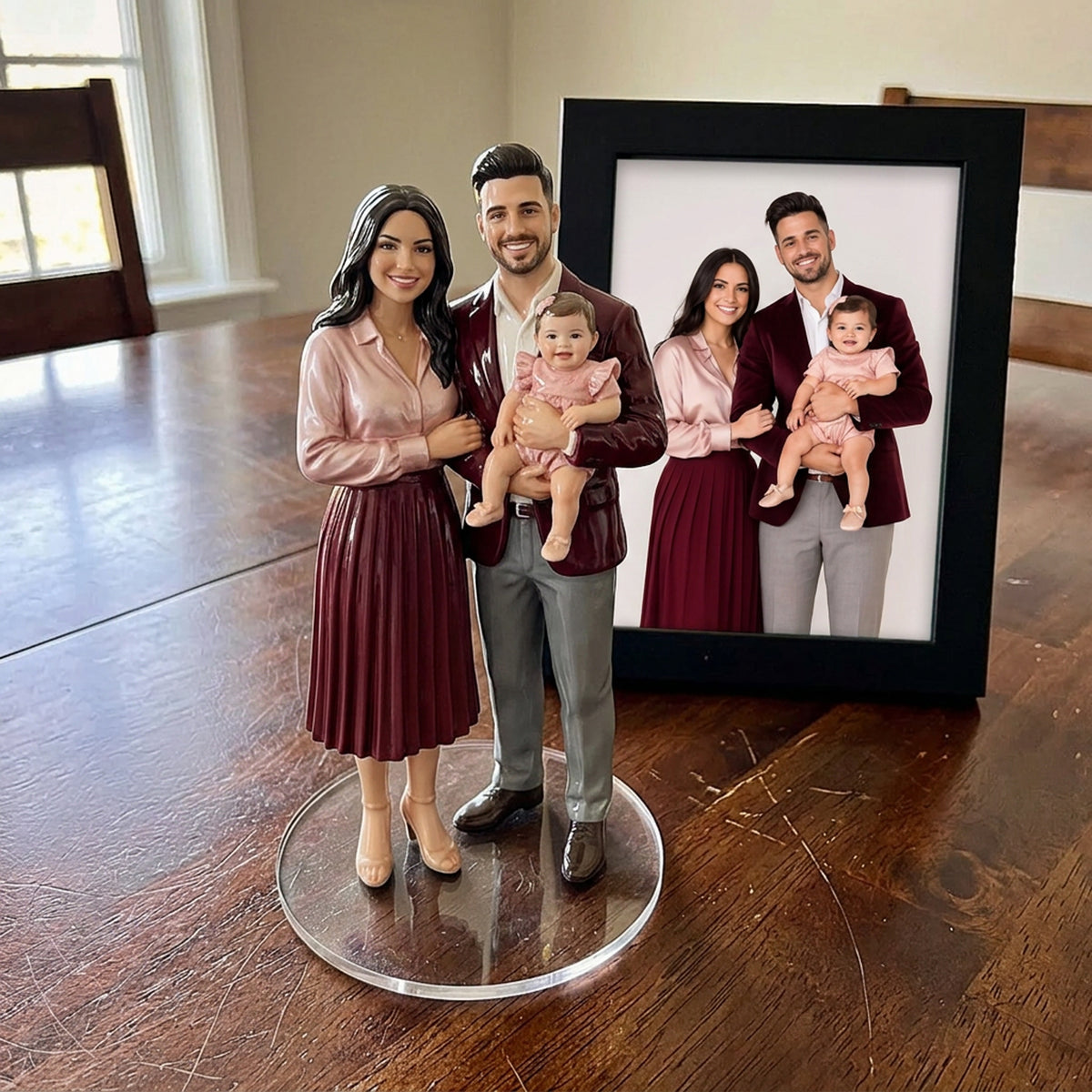 Custom Couple Memorial Figurine From Photo, Personalized Love Sculpture, Memorial Gift for Husband Wife, Family and Loved Ones, Custom Photo Figurine