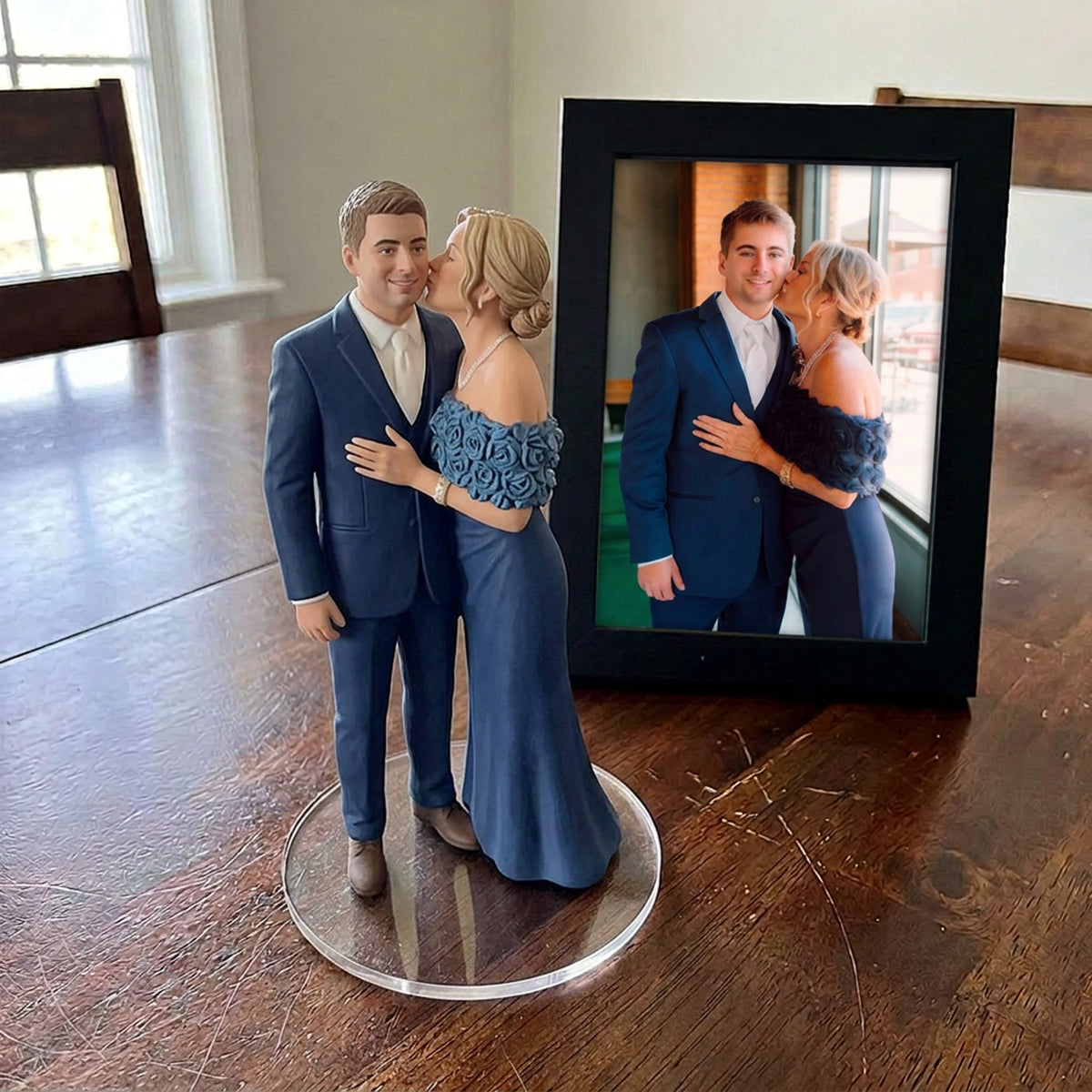Custom Couple Figurine From Photo, Personalized 3D Printed Couple Sculpture, Wedding Anniversary Gift for Husband Wife, Romantic Relationship Keepsake
