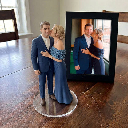 Custom Couple Figurine From Photo, Personalized 3D Printed Couple Sculpture, Wedding Anniversary Gift for Husband Wife, Romantic Relationship Keepsake