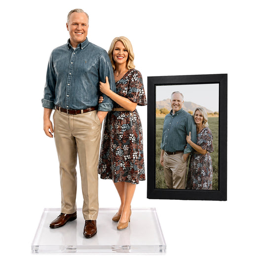Custom Couple Memorial Figurine From Photo, Personalized 3D Printed Sculpture, Memorial Gift for Loved Ones, Couple Anniversary Wedding Gift
