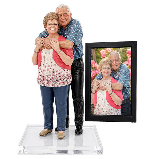 Custom Couple Memorial Figurine From Photo, Personalized 3D Sculpture Statue, Couple Portrait Gift, Memorial Anniversary Wedding Keepsake