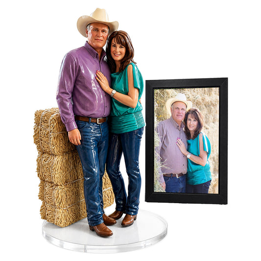 Custom Couple Memorial Figurine From Photo, Personalized 3D Printed Sculpture, Romantic Couple Memorial Gift, Wedding Anniversary Keepsake