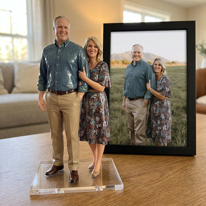 Custom Couple Memorial Figurine From Photo, Personalized 3D Printed Couple Statue, Memorial Gift for Mom Dad, Parents Anniversary Keepsake